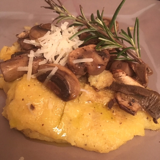 Polenta met funghi porcini/eekhoorntjesbrood (*)