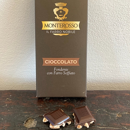 Cioccolato fondente con farro soffiato / Pure chocolade met gepofte speltkorrels (75g)